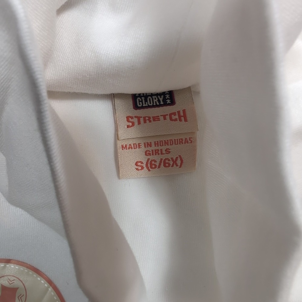 Faded Glory Girls Turtleneck Shirt S 6/6x White Stretch Long Sleeve NWT Vintage‎ - Picture 4 of 6